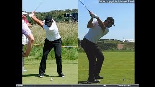 Jon Rahm golf swing  Long Iron faceon amp downtheline July 2017 [upl. by Lleznov]