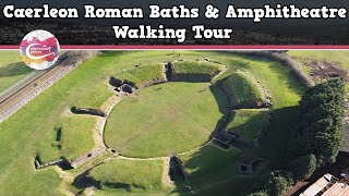 CAERLEON ROMAN BATHS amp AMPHITHEATRE WALES  Walking Tour  Pinned on Places [upl. by Laws]