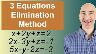 Solving Systems of 3 Equations Elimination [upl. by Edgell204]