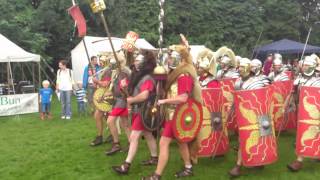 Roman Reenactment at the Amphitheatre in Caerleon Marching In [upl. by Evars]