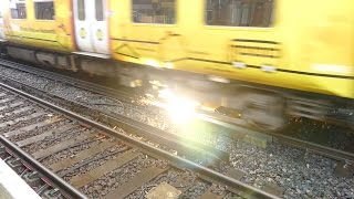 Merseyrail 507 009 making arcs at Birkdale station [upl. by Sukramed]